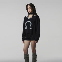 V NECK BOXY KNIT SWEATER OHZ