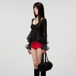Áo ngắn búp bê barbie dài tay chất co dãn nhabachtuoc